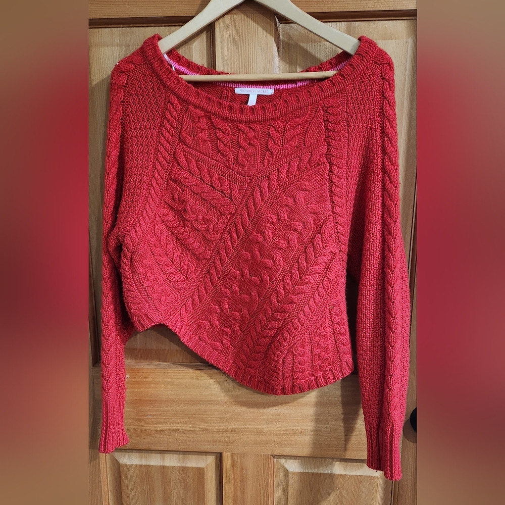 Red Cable Knit Sweater